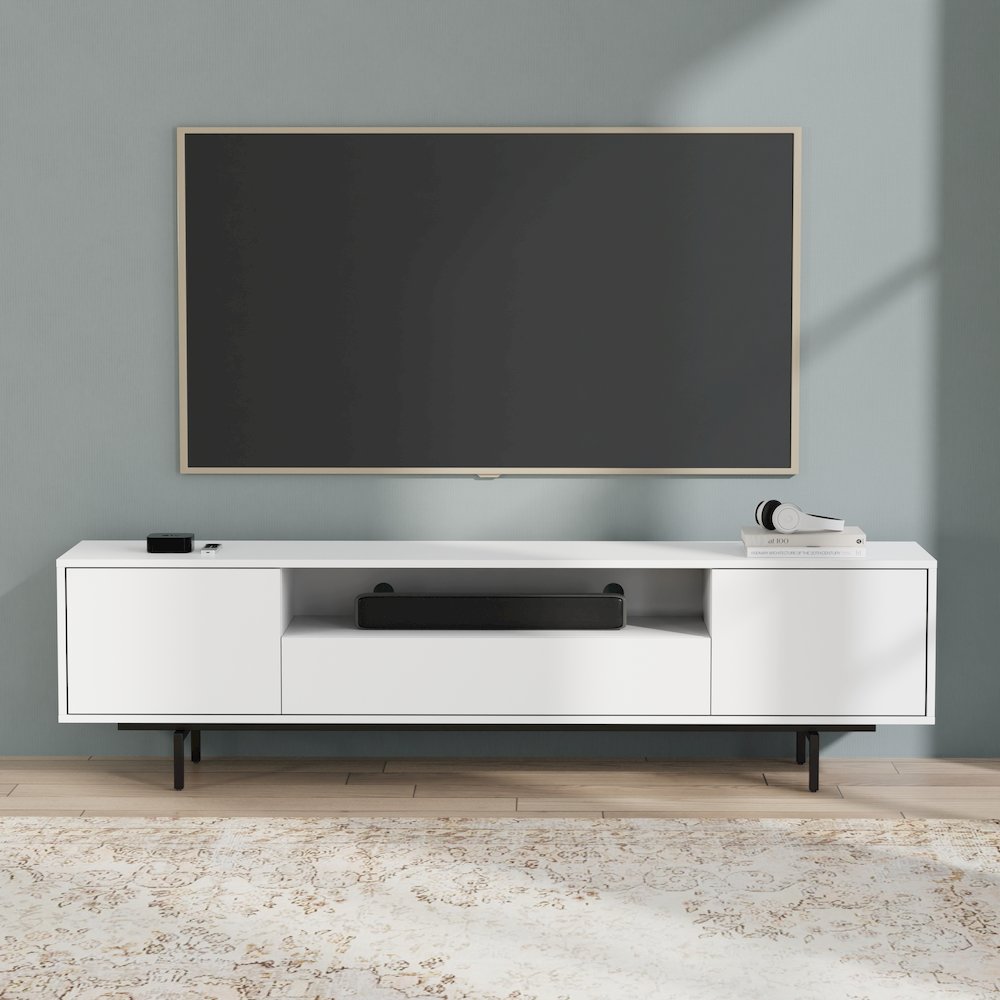 Avichi White Laminate 3 Door TV Console