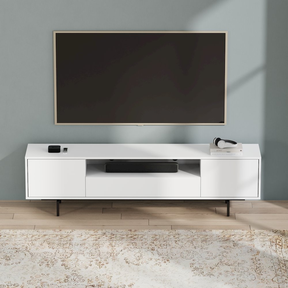 Avichi White Laminate 3 Door TV Console