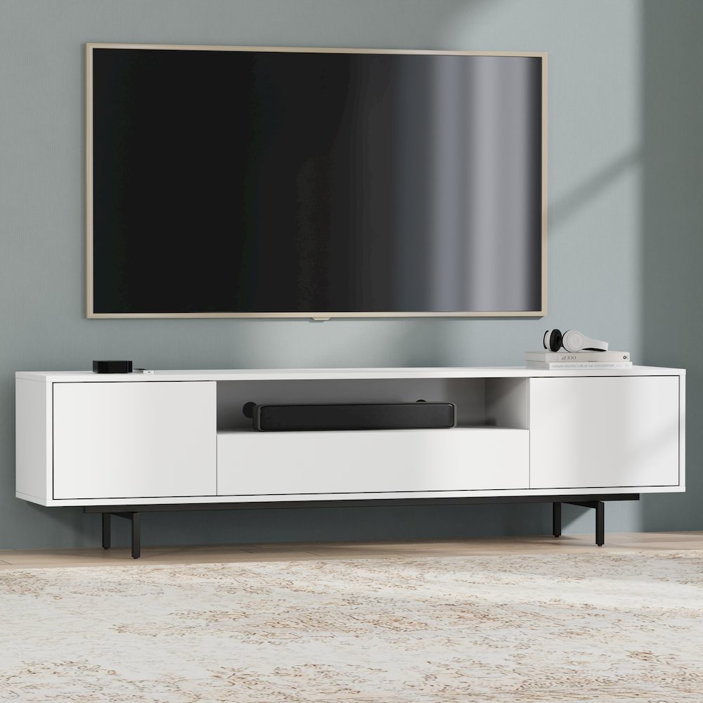 Avichi White Laminate 3 Door TV Console