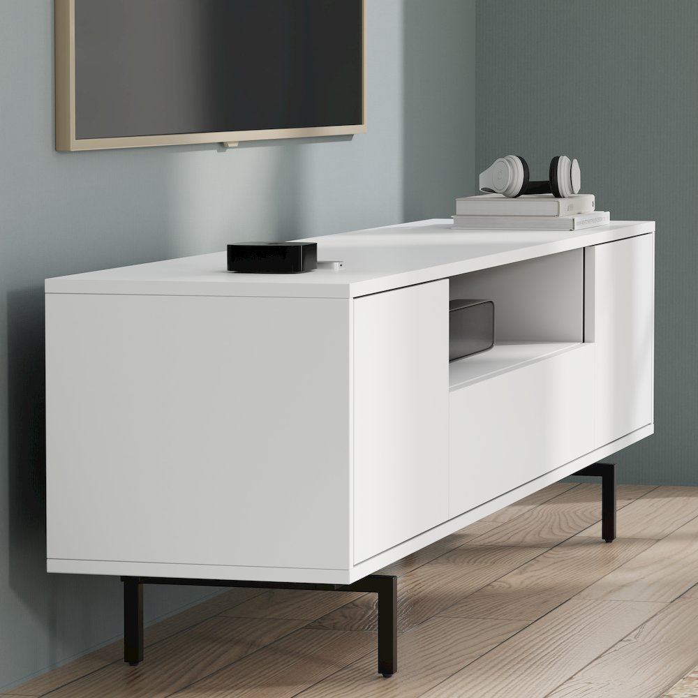 Avichi White Laminate 3 Door TV Console
