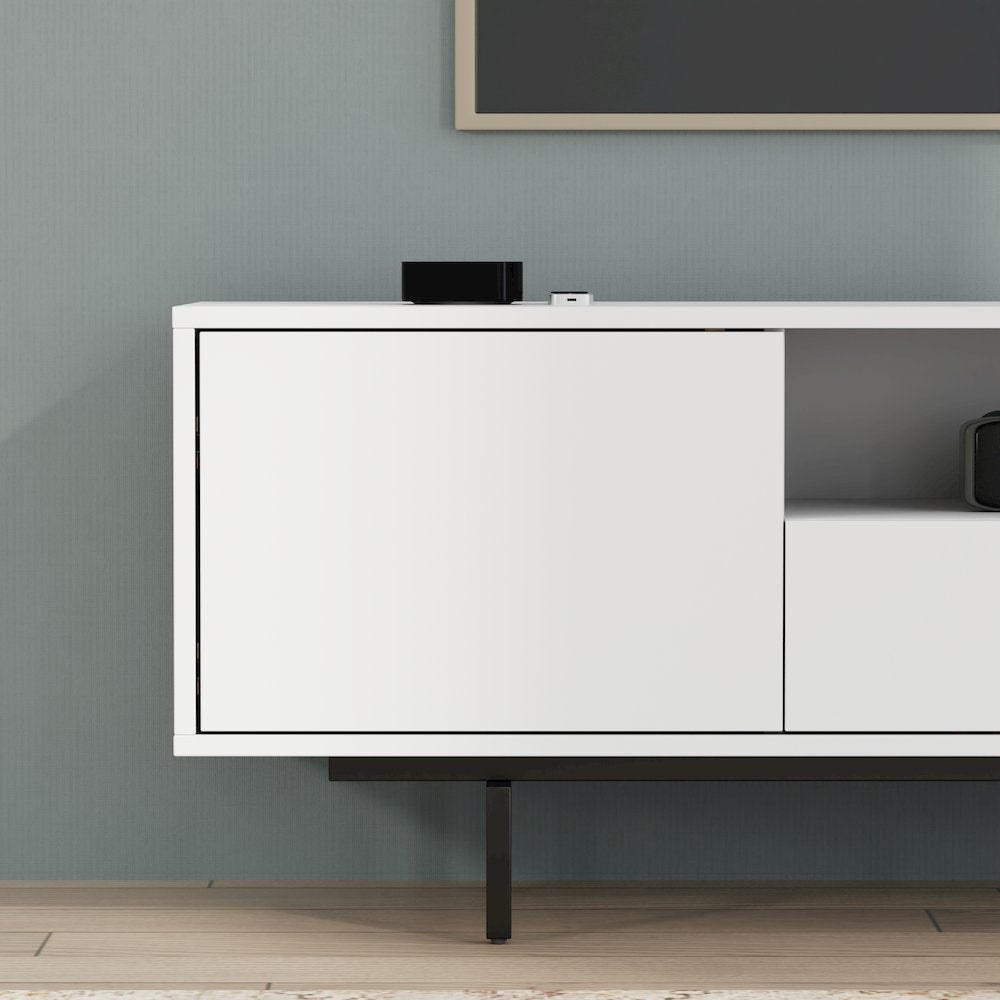 Avichi White Laminate 3 Door TV Console
