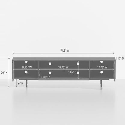 Avichi White Laminate 3 Door TV Console
