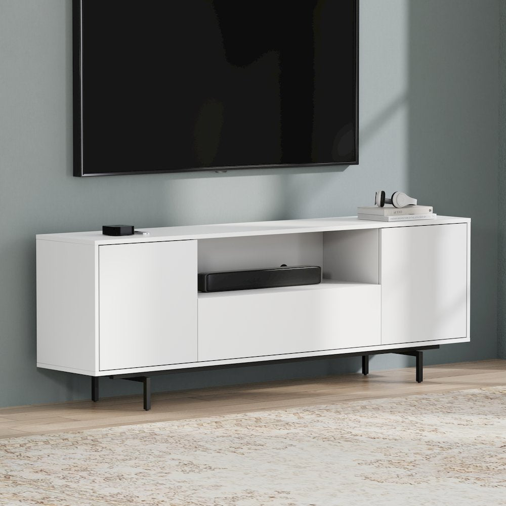 Avichi White Laminate 3 Door TV Console