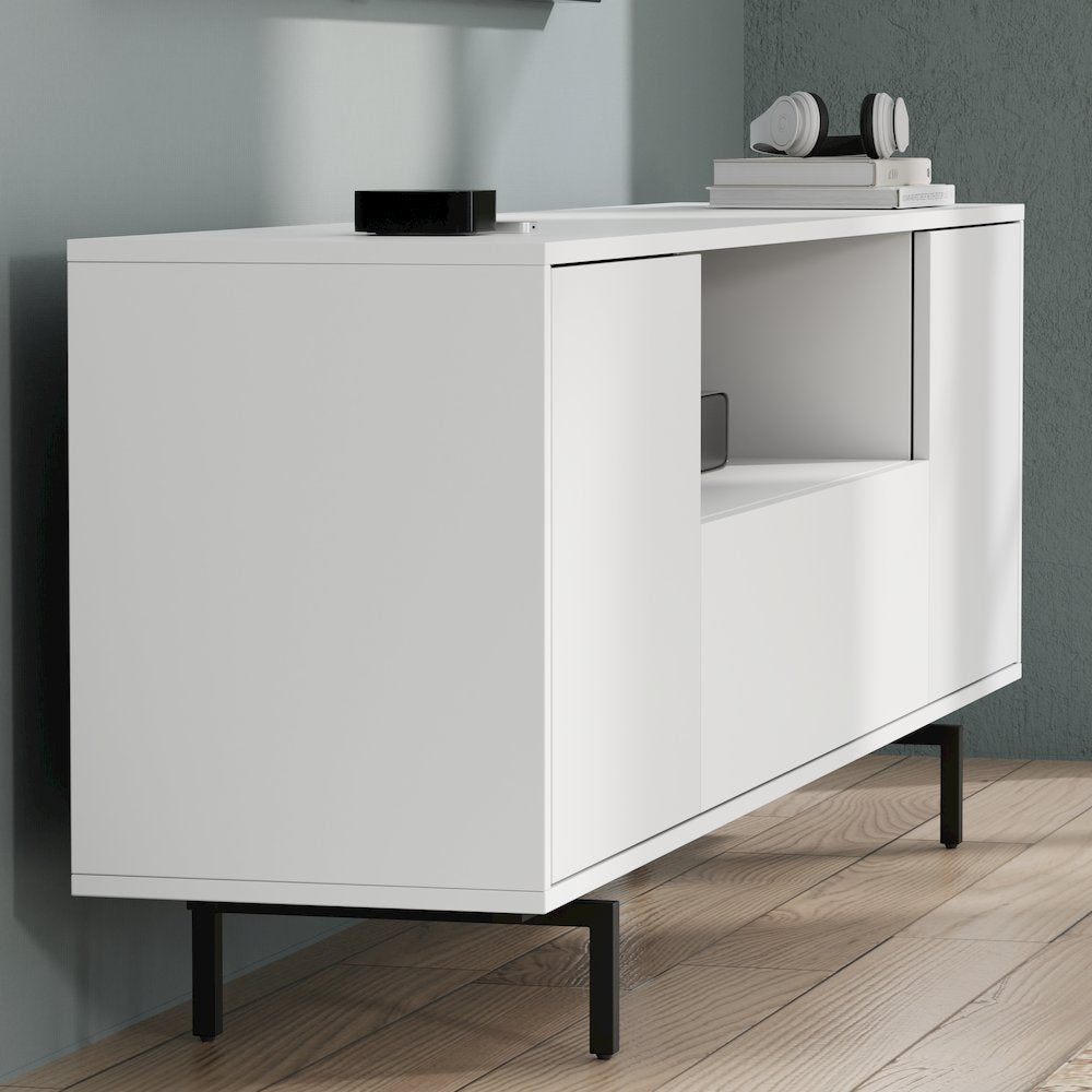 Avichi White Laminate 3 Door TV Console