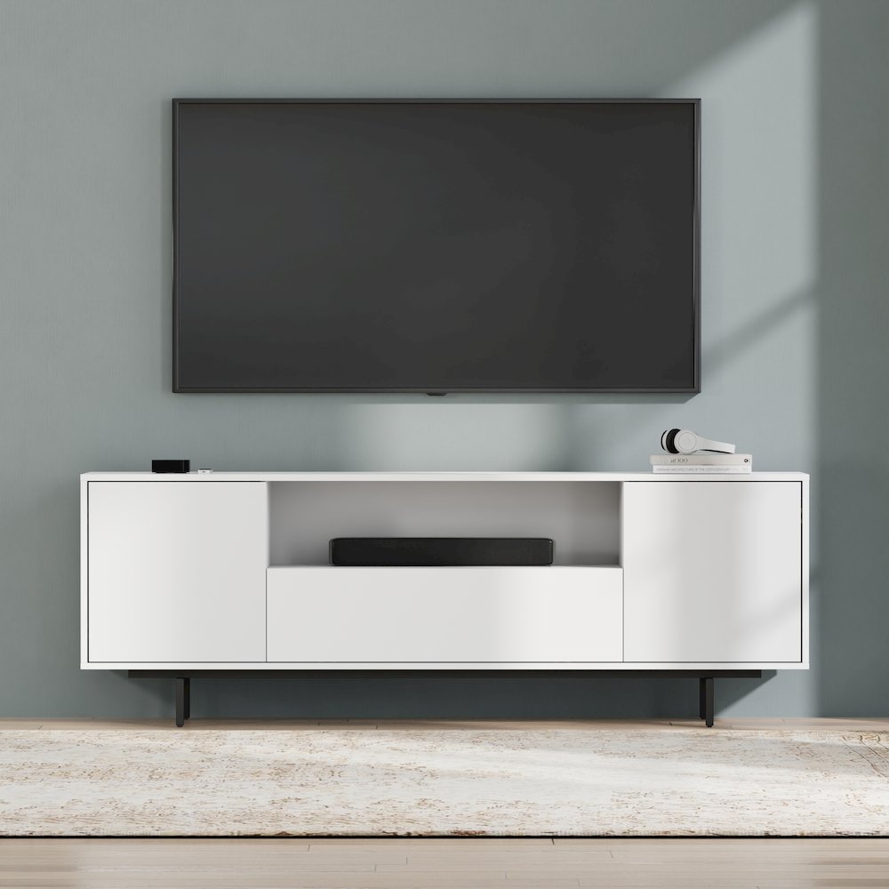 Avichi White Laminate 3 Door TV Console