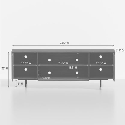 Avichi White Laminate 3 Door TV Console