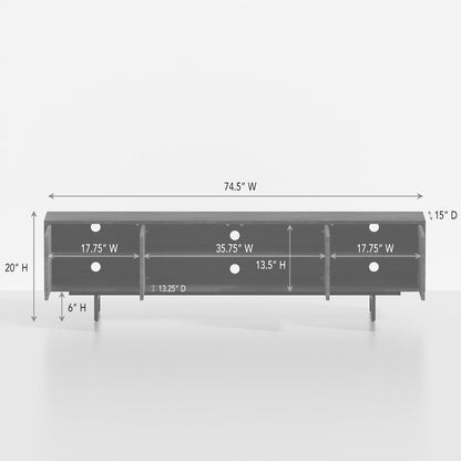 Graysen Walnut Laminate 4 Door TV Console