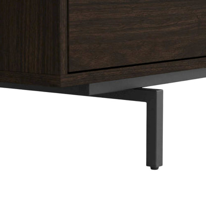 Walnut Laminate TV Console in Brown with Modern Design and Engineered Wood