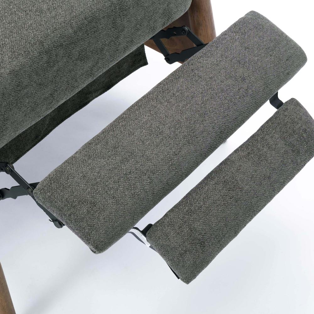 Soren Wood Arm Push Back Recliner - Charcoal