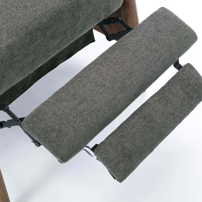 Soren Wood Arm Push Back Recliner - Charcoal