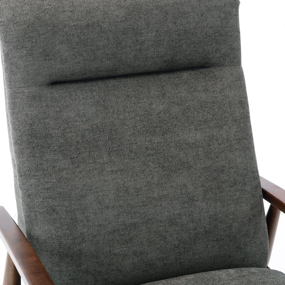 Soren Wood Arm Push Back Recliner - Charcoal