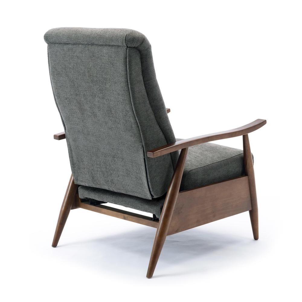 Soren Wood Arm Push Back Recliner - Charcoal