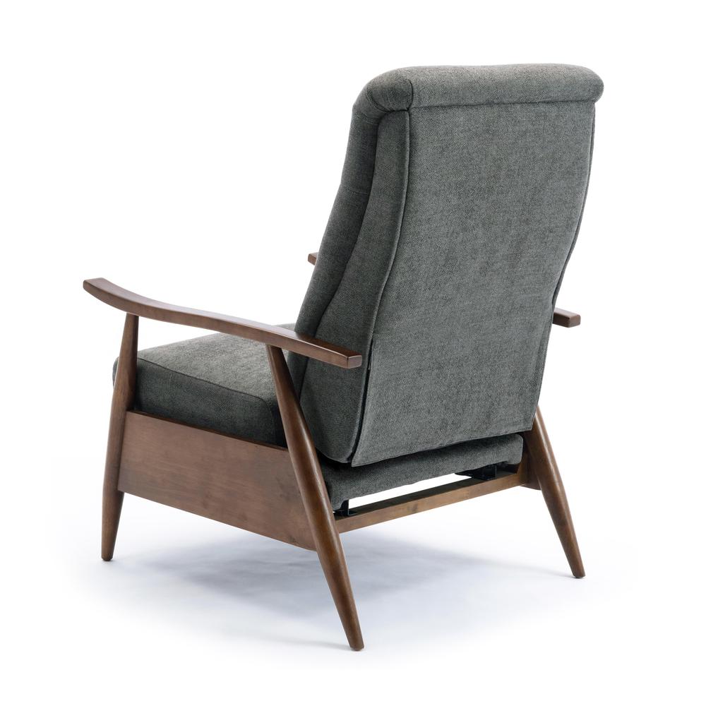 Soren Wood Arm Push Back Recliner - Charcoal