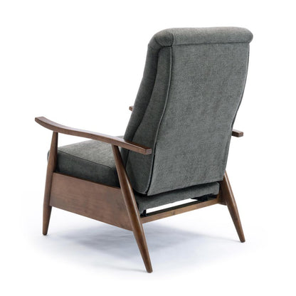 Soren Wood Arm Push Back Recliner - Charcoal