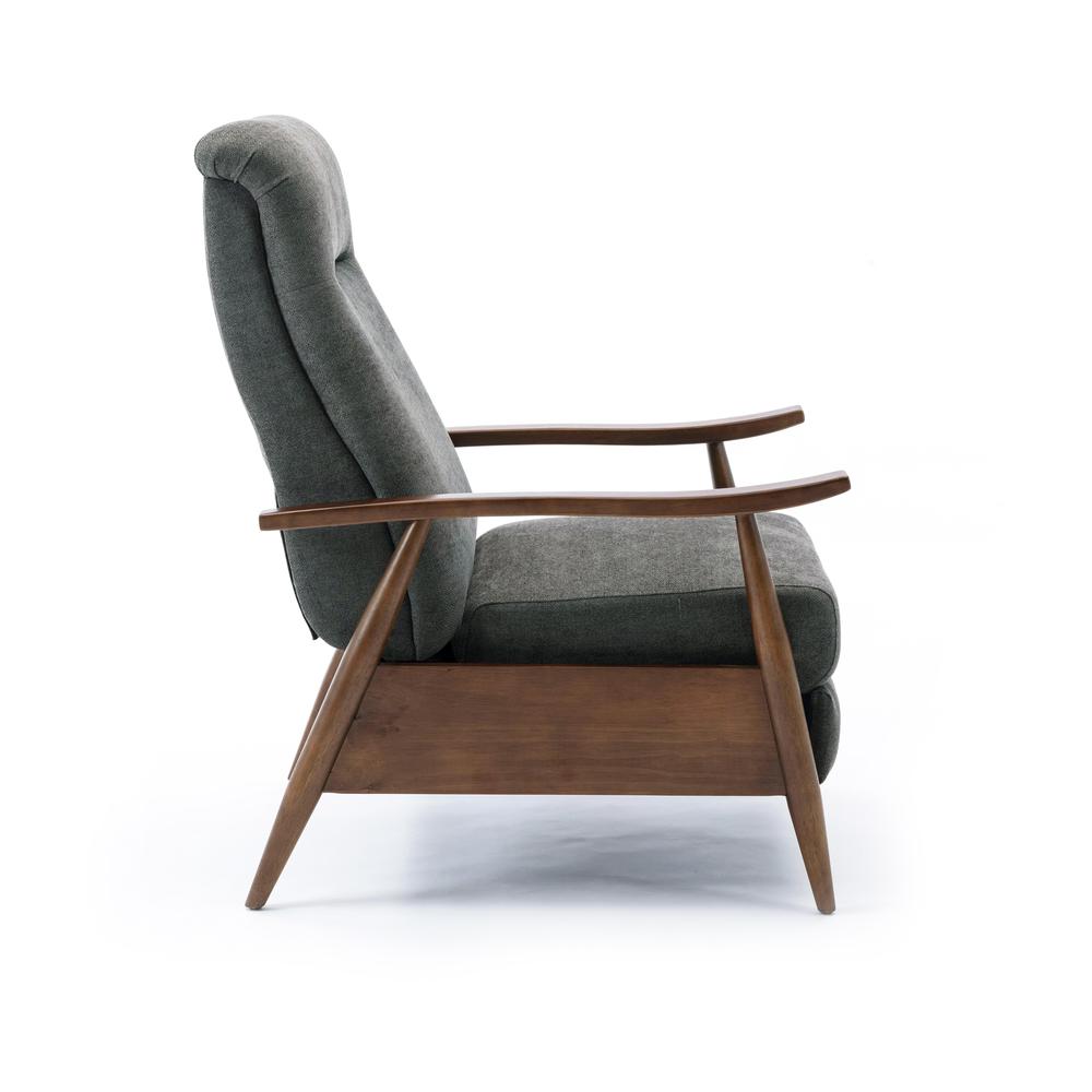 Soren Wood Arm Push Back Recliner - Charcoal
