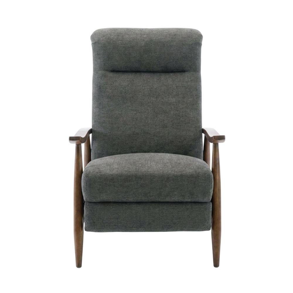 Wood Arm Push Back Recliner Chair with Polyester Upholstery for Living Room