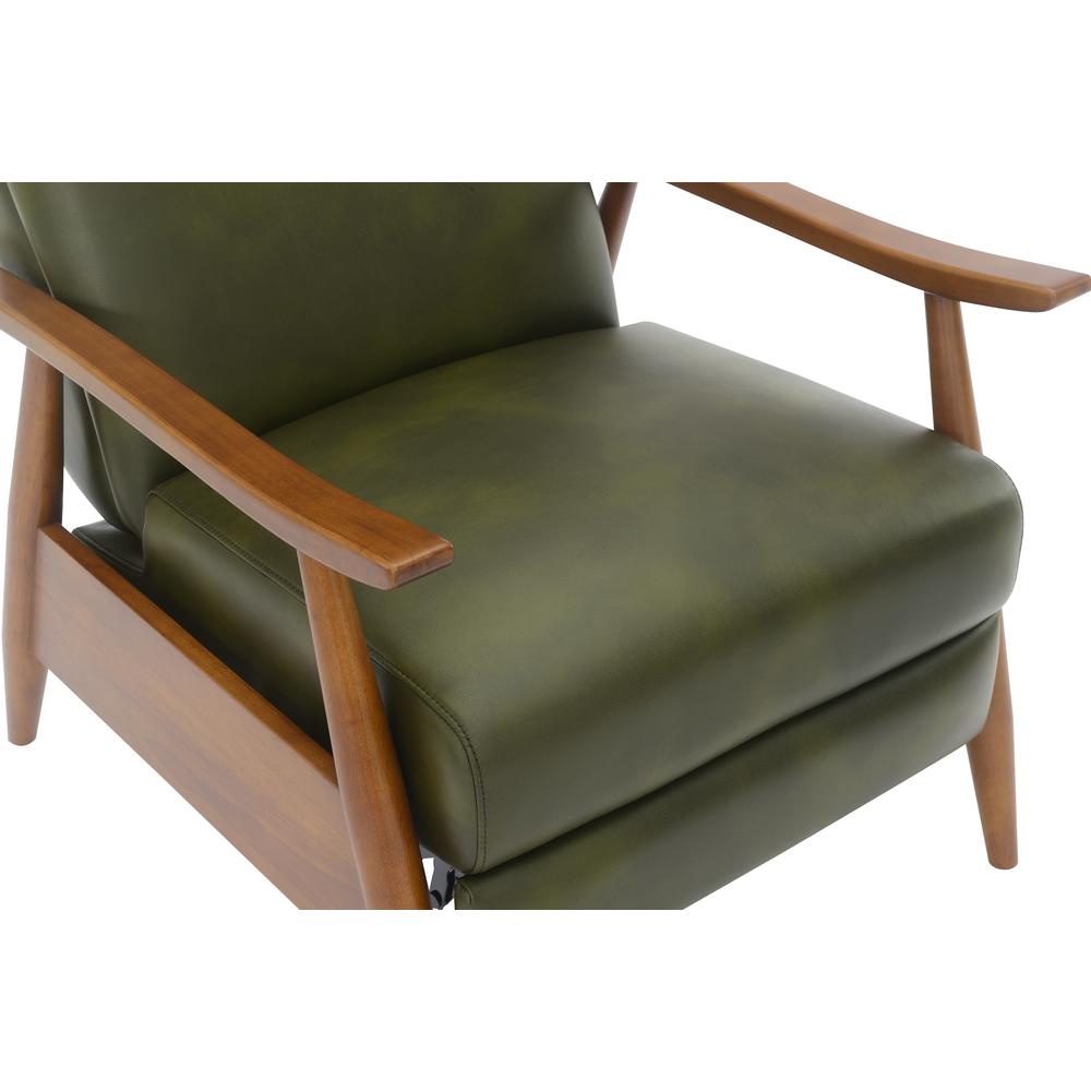 Solaris Wood Arm Push Back Recliner - Fern Green