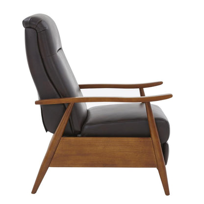 Solaris Wood Arm Push Back Recliner - Burnished Brown