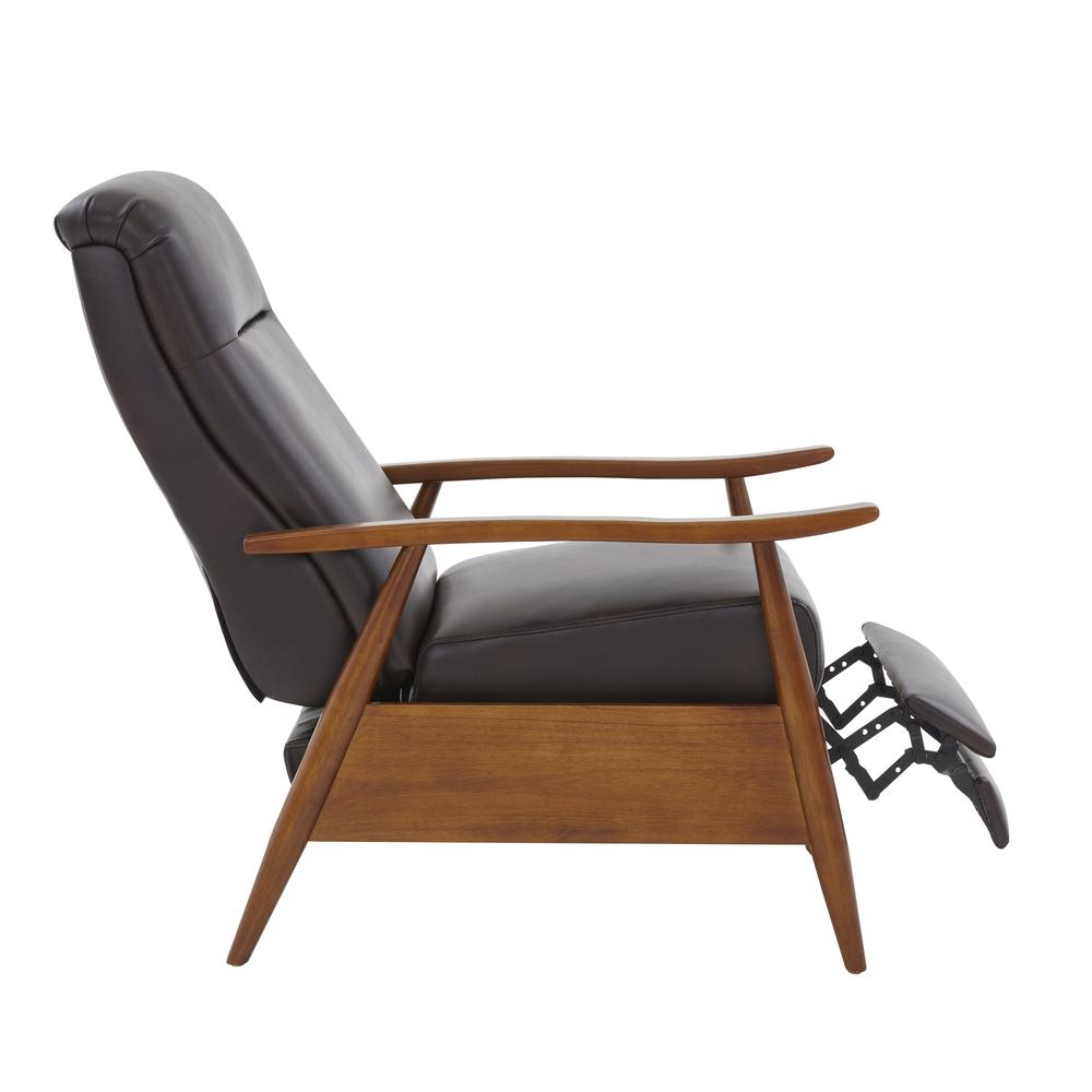 Solaris Wood Arm Push Back Recliner - Burnished Brown