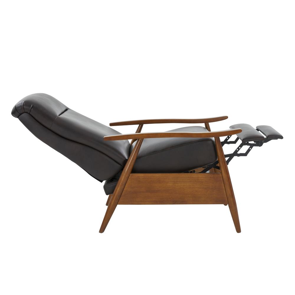 Solaris Wood Arm Push Back Recliner - Burnished Brown