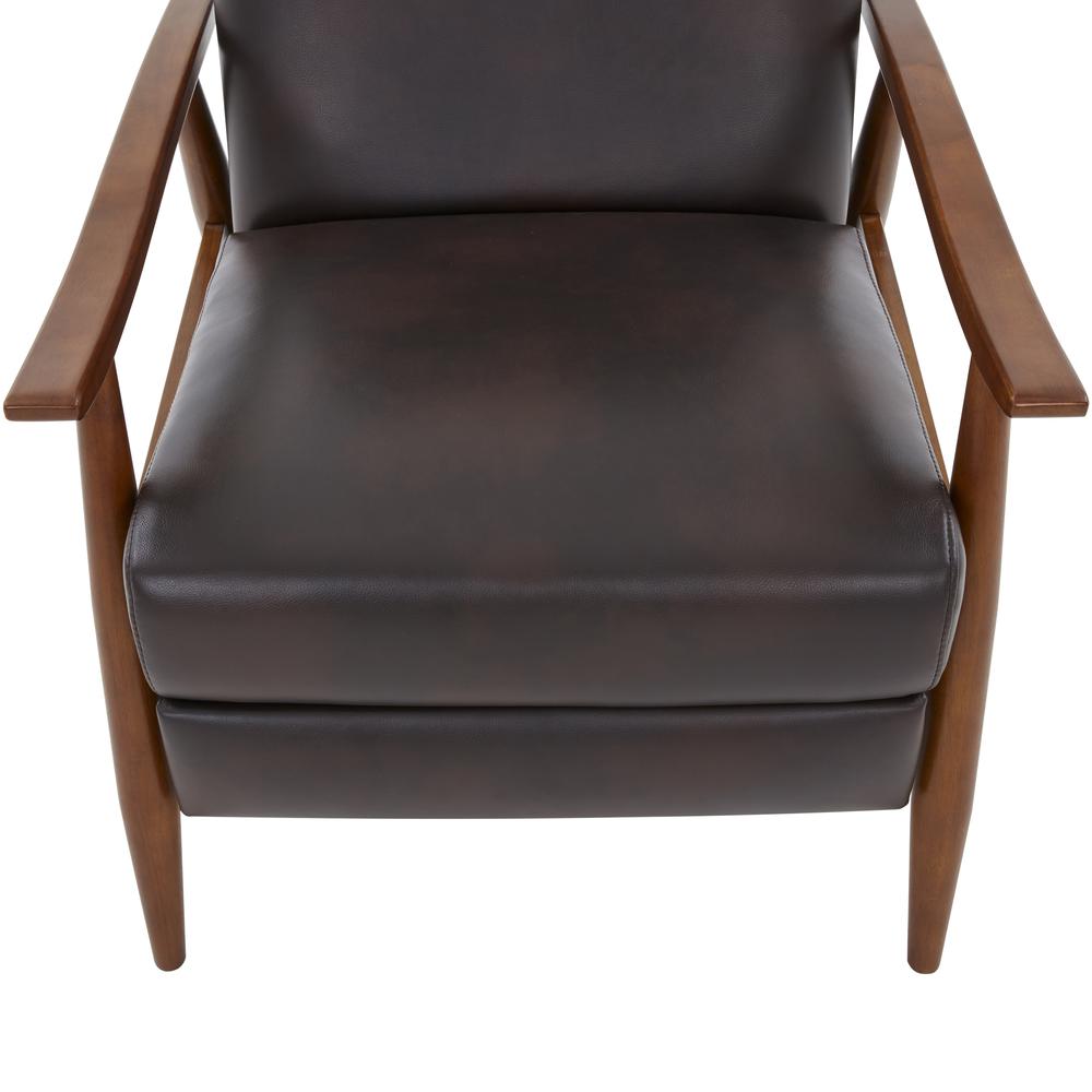 Solaris Wood Arm Push Back Recliner - Burnished Brown