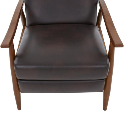 Solaris Wood Arm Push Back Recliner - Burnished Brown