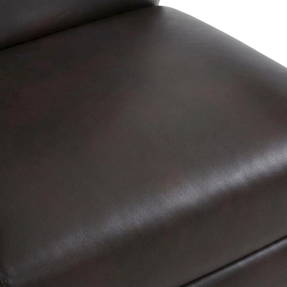 Semi-Leather Recliner Chair with Wood Arms, Push-Back for Living Room