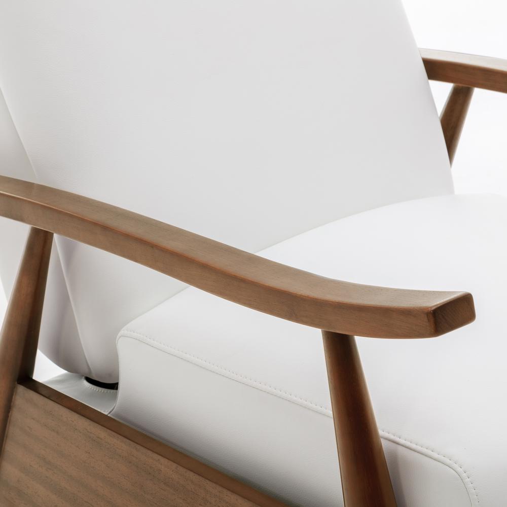 Solaris Wood Arm Push Back Recliner - Milky