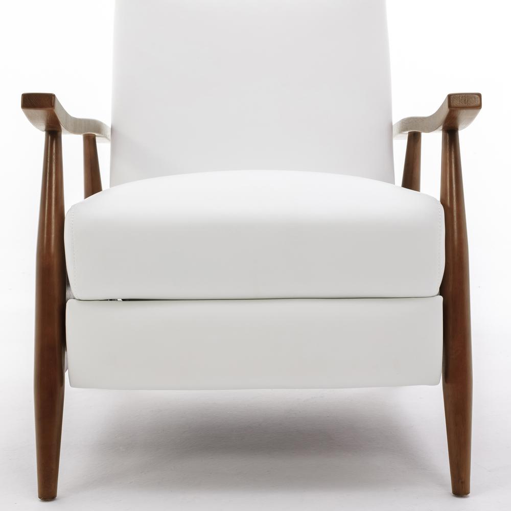 Solaris Wood Arm Push Back Recliner - Milky