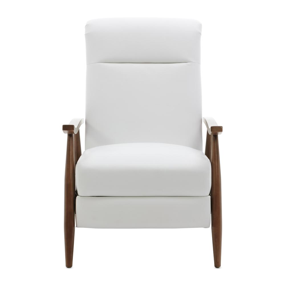 Solaris Wood Arm Push Back Recliner - Milky