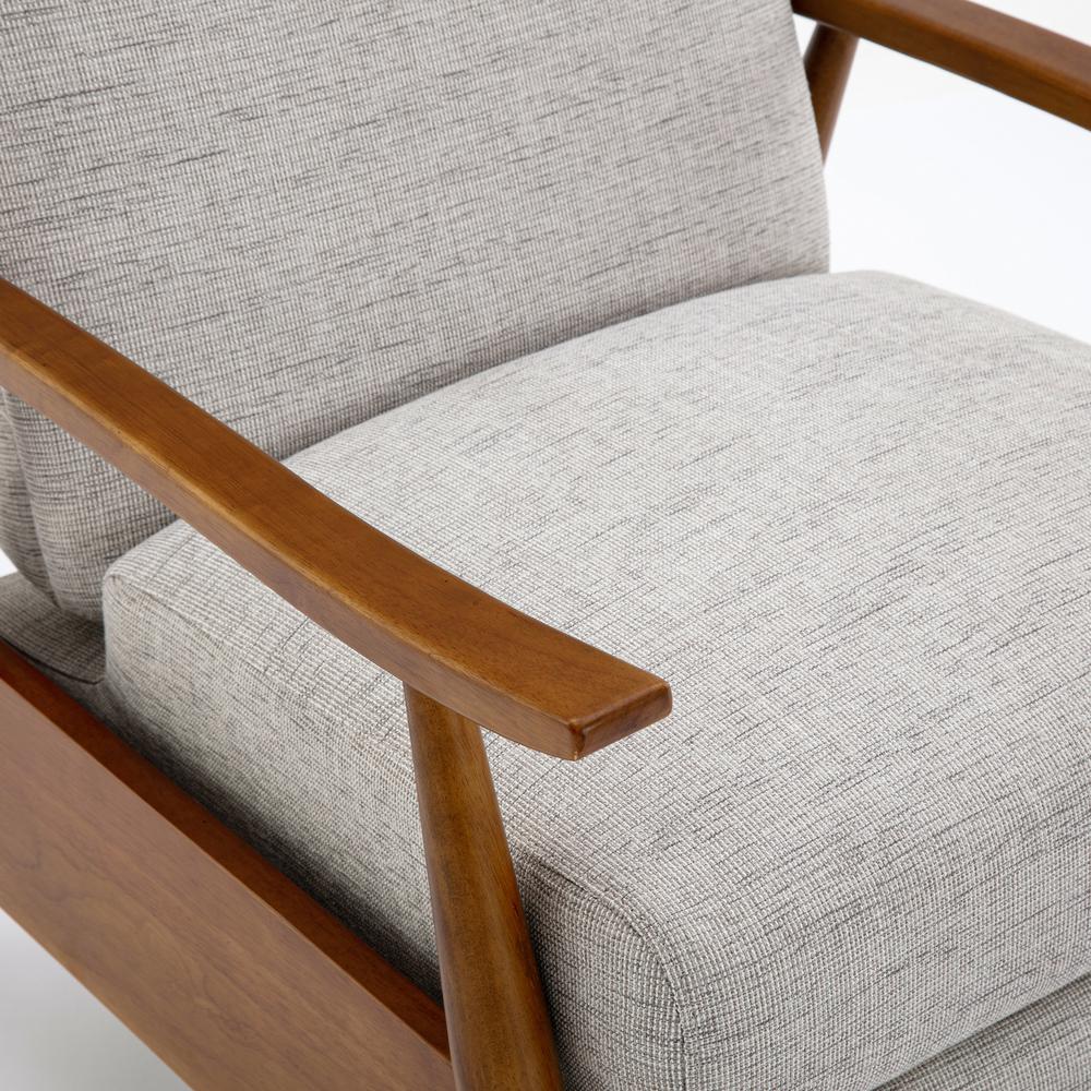 Terni Wood Arm Push Back Recliner in Performance Fabric - Sea Oat