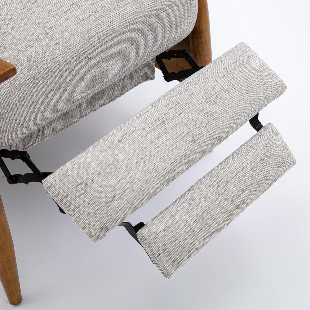 Terni Wood Arm Push Back Recliner in Performance Fabric - Sea Oat