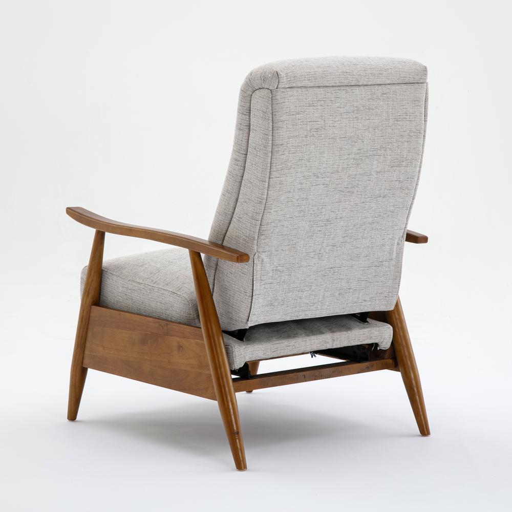 Terni Wood Arm Push Back Recliner in Performance Fabric - Sea Oat