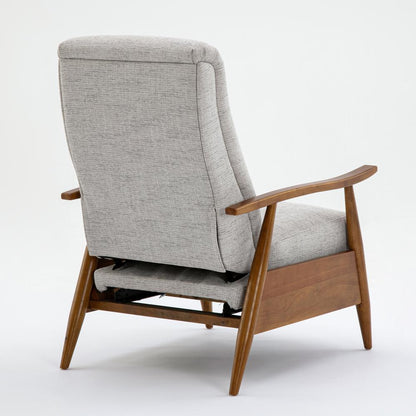 Terni Wood Arm Push Back Recliner in Performance Fabric - Sea Oat