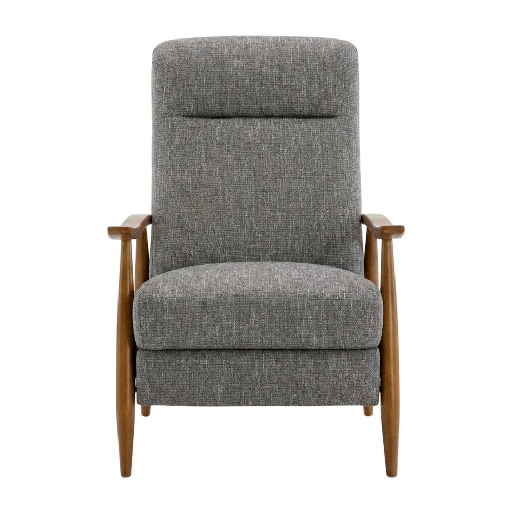 Performance Fabric Push Back Recliner Chair with Wood Arms for Living Room