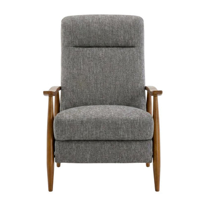 Performance Fabric Push Back Recliner Chair with Wood Arms for Living Room