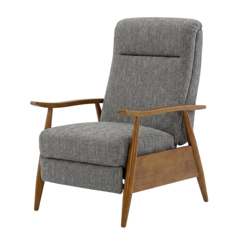 Performance Fabric Push Back Recliner Chair with Wood Arms for Living Room