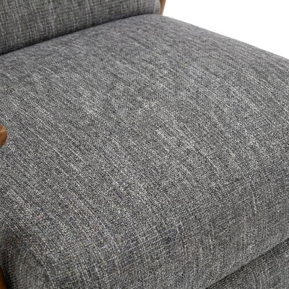 Performance Fabric Push Back Recliner Chair with Wood Arms for Living Room