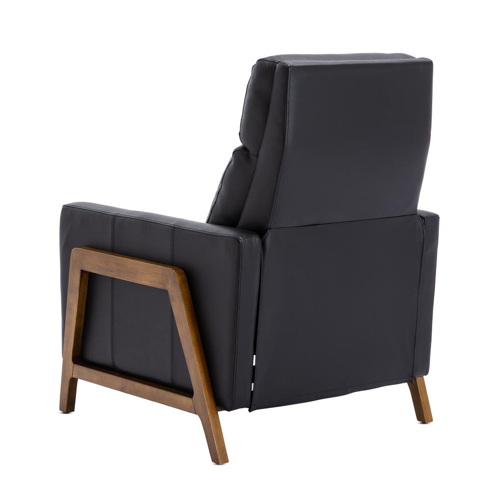 Reed Leather Push Back Recliner - Black