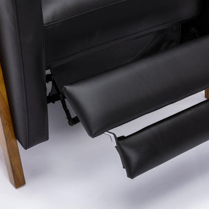 Reed Leather Push Back Recliner - Black