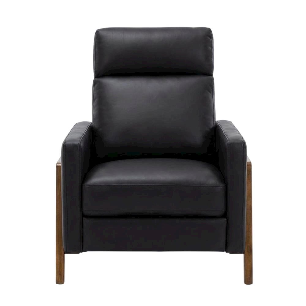 Top Grain Leather Push Back Recliner Chair with Hardwood Frame for Living Room