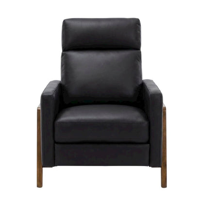 Top Grain Leather Push Back Recliner Chair with Hardwood Frame for Living Room