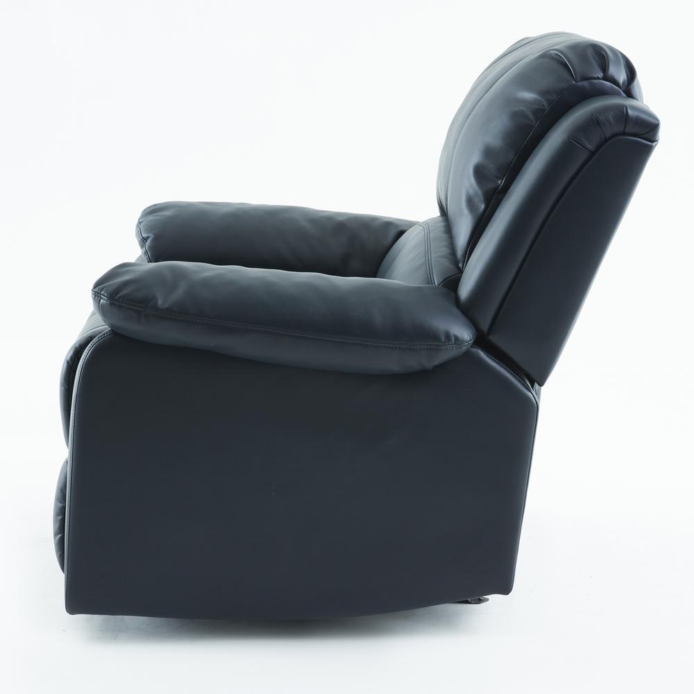 Clifton Midnight Blue Leather Gel Glider Rocker Recliner