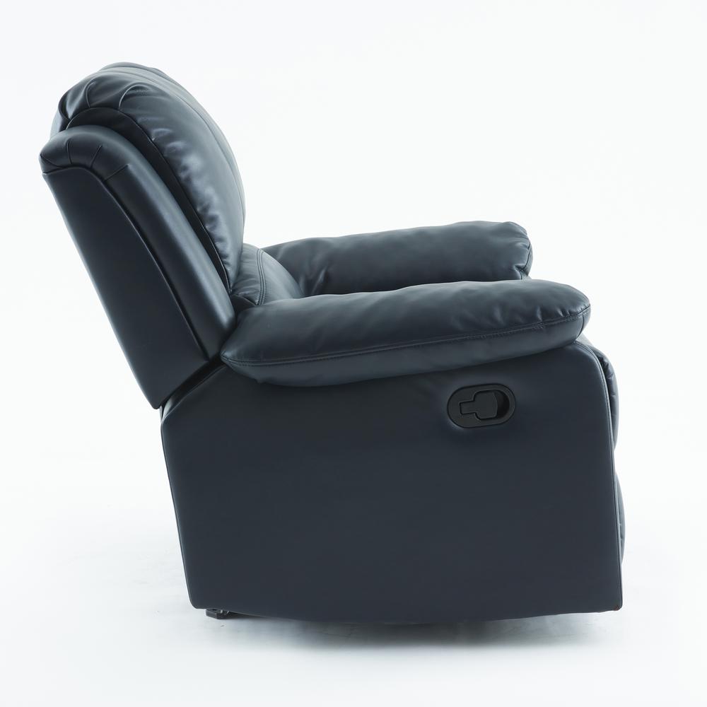 Clifton Midnight Blue Leather Gel Glider Rocker Recliner