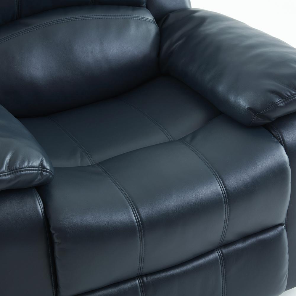 Clifton Midnight Blue Leather Gel Glider Rocker Recliner