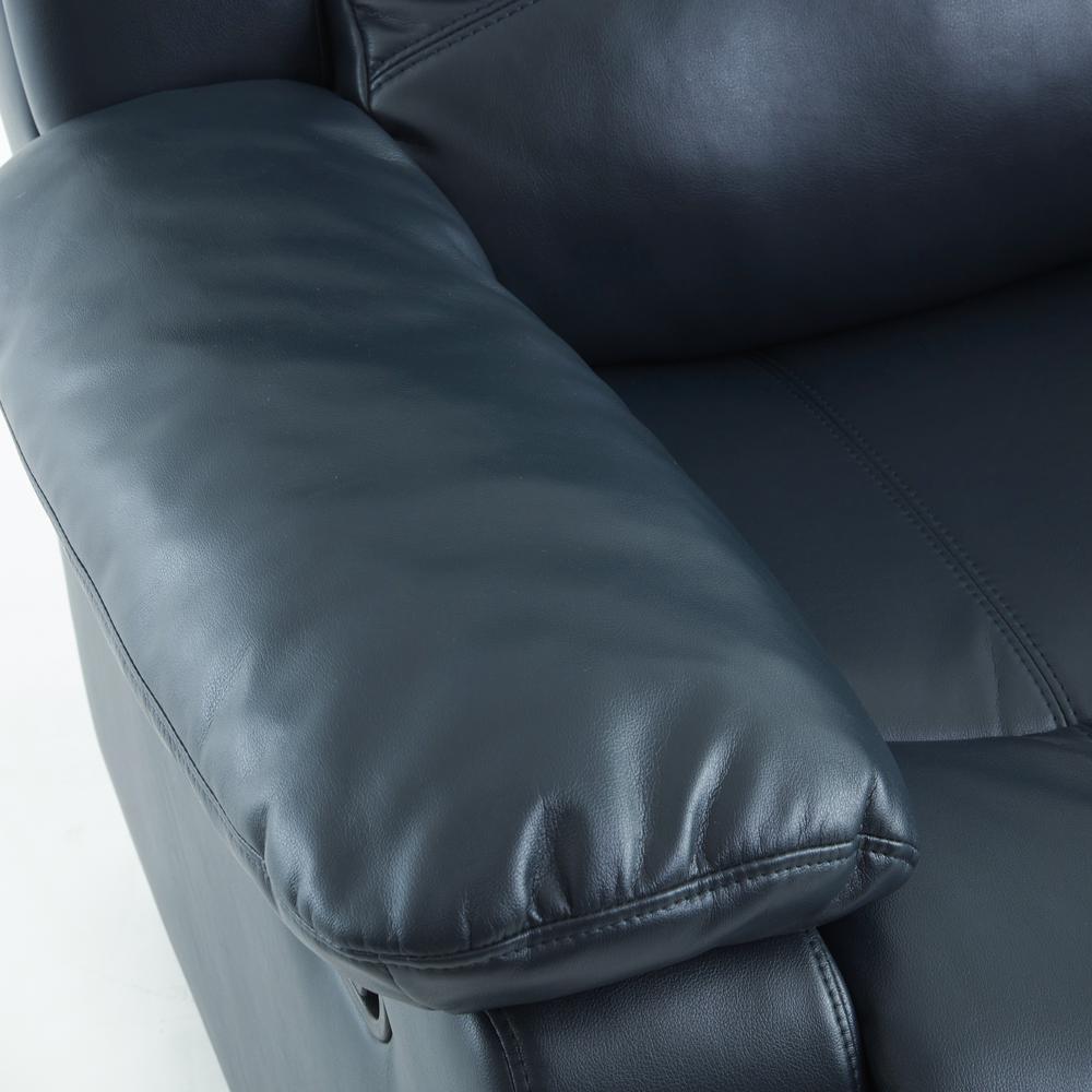 Clifton Midnight Blue Leather Gel Glider Rocker Recliner