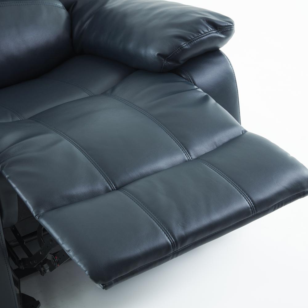 Clifton Midnight Blue Leather Gel Glider Rocker Recliner