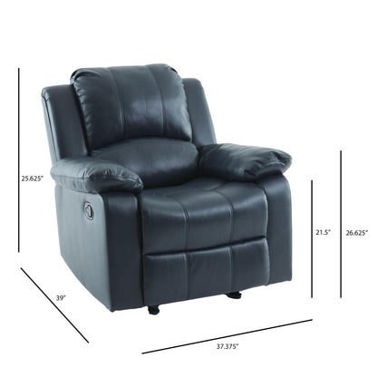 Clifton Midnight Blue Leather Gel Glider Rocker Recliner