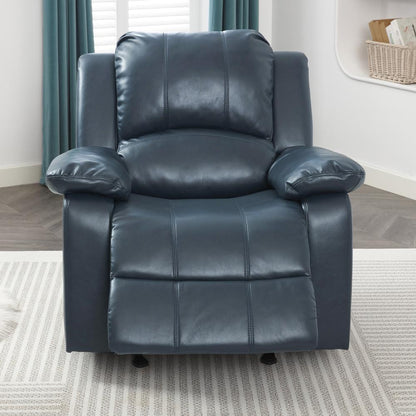 Clifton Midnight Blue Leather Gel Glider Rocker Recliner