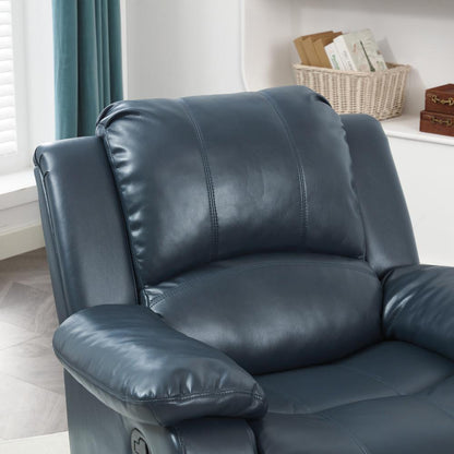 Clifton Midnight Blue Leather Gel Glider Rocker Recliner